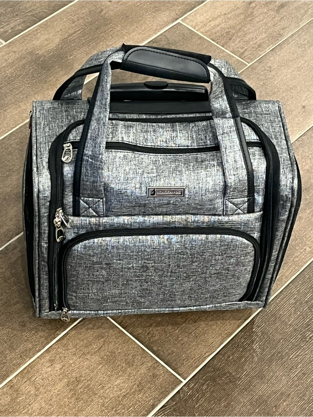 London Fog Gray Heather Under Seat Bag Rolling Carry On Luggage Bag 15”